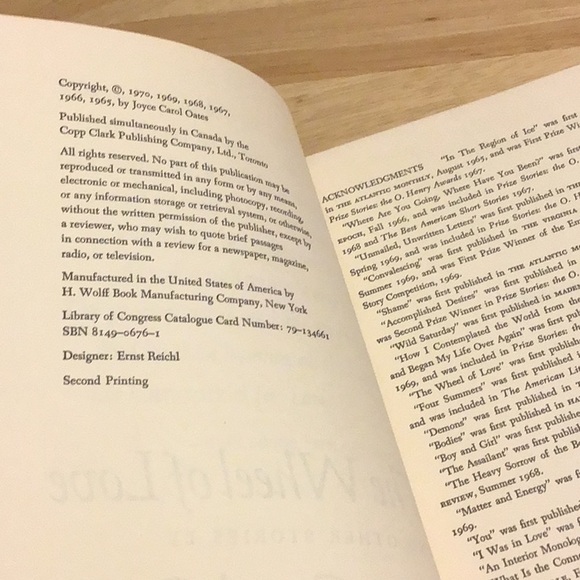 The Wheel of Love, Joyce Carol, hardcover book, vintage - Picture 5 of 7